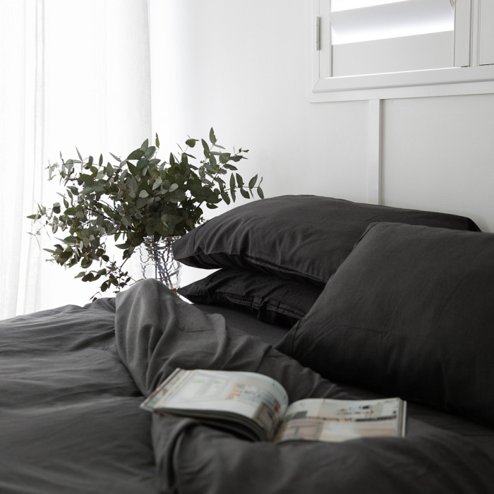 Charcoal Bamboo Quilt Cover 2