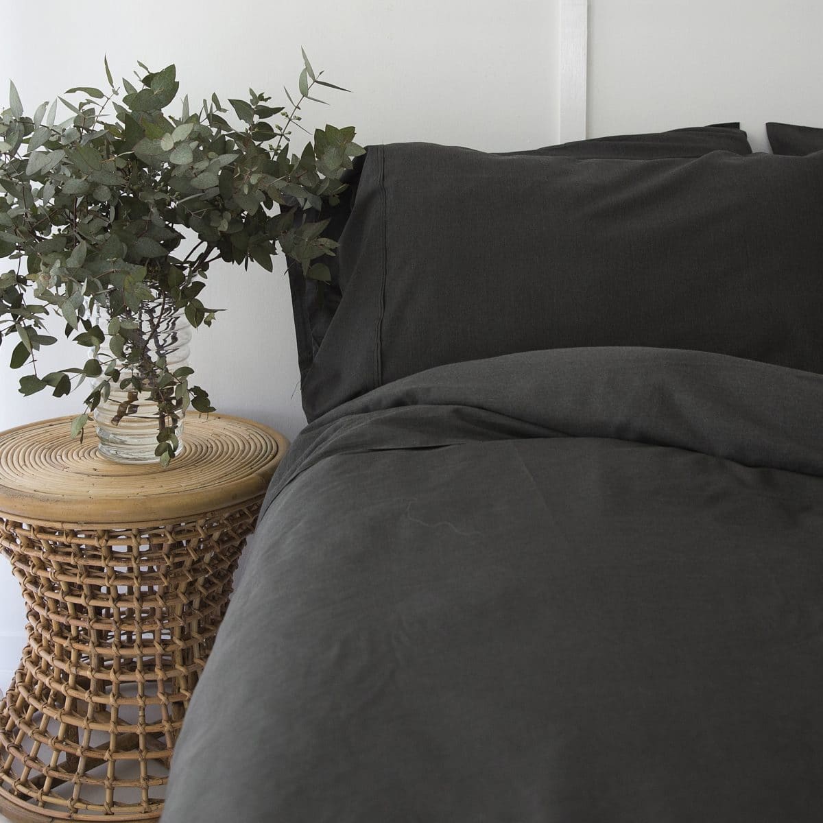 QUEEN BAMBOO QUILT COVER SET CHARCOAL QUILTS AUSTRALIA, BAMBOO