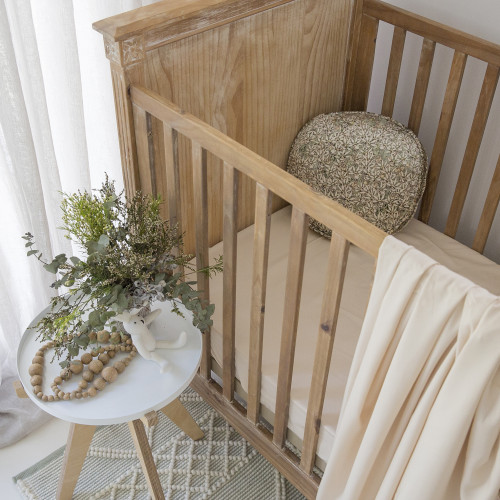 BABY BAMBOO COT SHEET SET LATTE