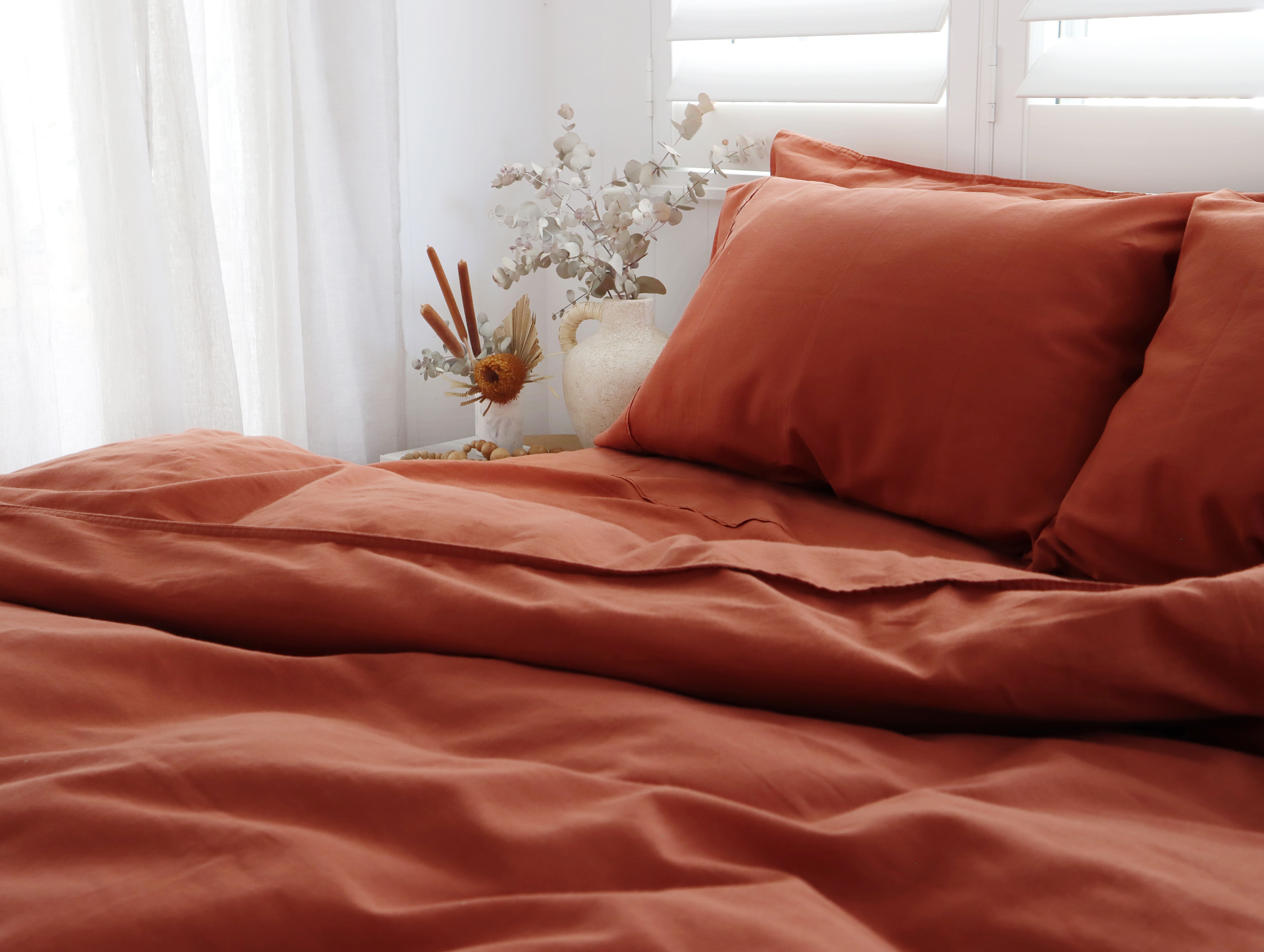 Bamboo Quilt Cover Terracotta