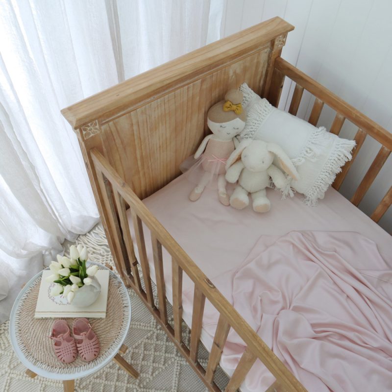Pink Bamboo Cot Sheet 2