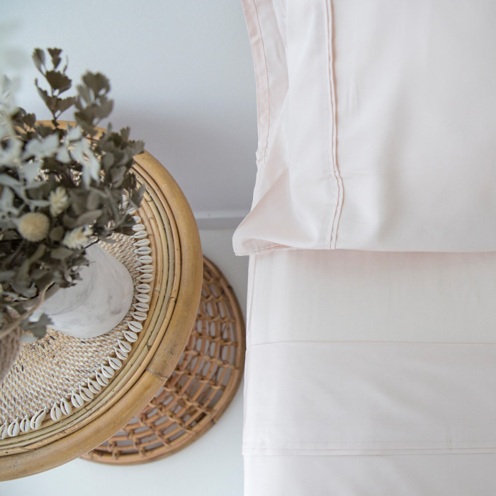 Pink Bamboo Fitted Sheet 1