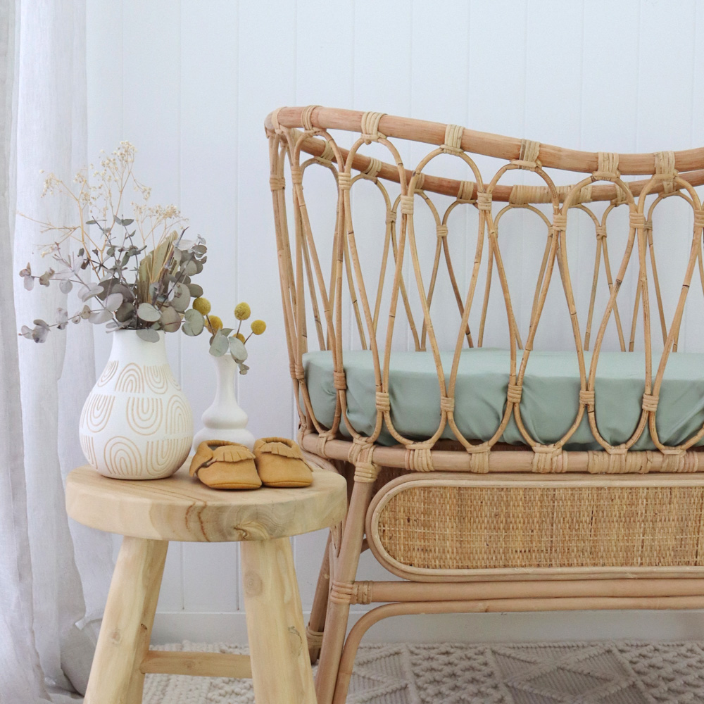 Pistachio Bamboo Bassinet Sheet 1