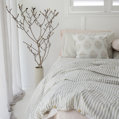 Silver Stripe Bamboo Quilt Cover