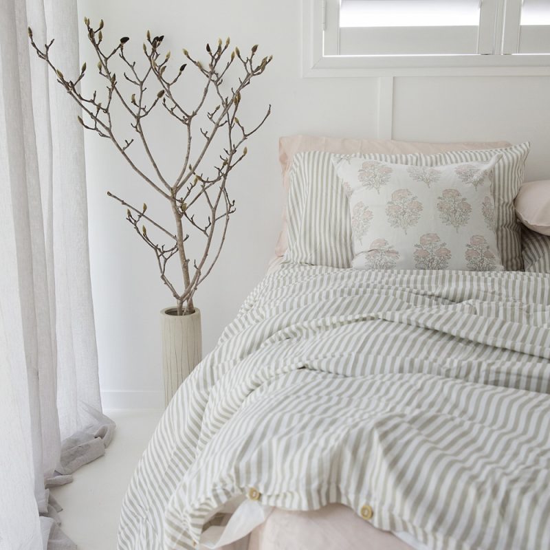 Silver Stripe Bamboo Quilt Cover