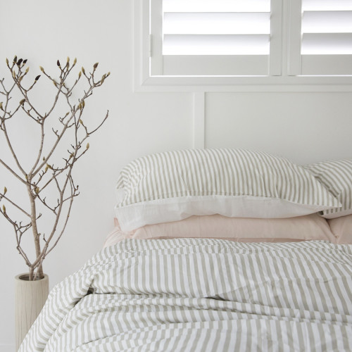 Silver Stripe Bamboo Quilt Cover