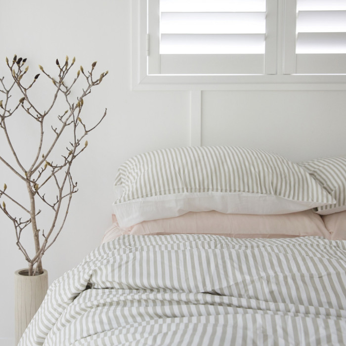 Silver Stripe Bamboo Quilt Cover
