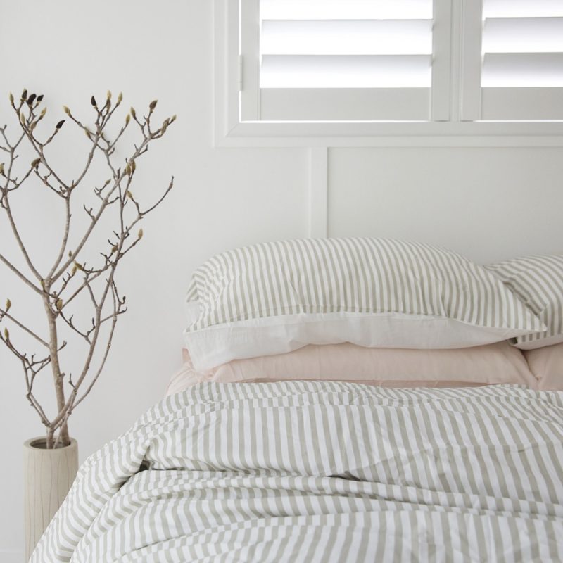 Silver Stripe Bamboo Quilt Cover