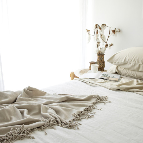 Sandstone Bamboo Throw Rug