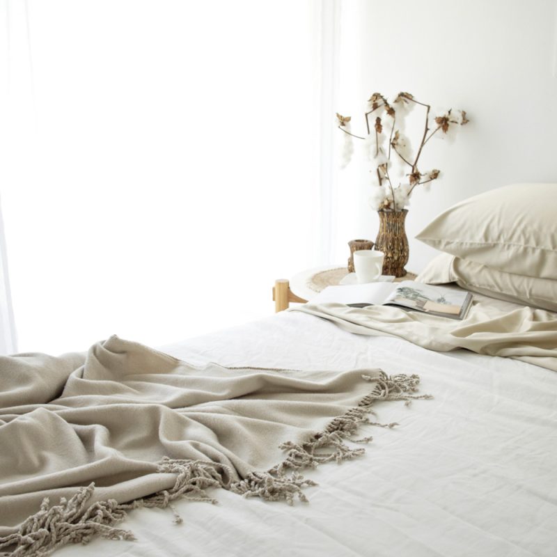 Sandstone Bamboo Throw Rug