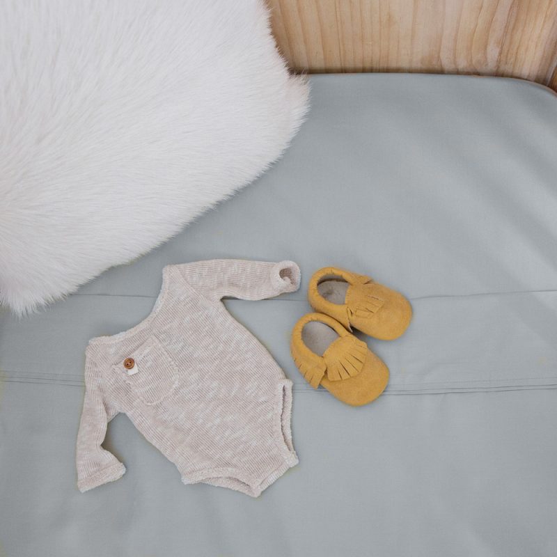 Sky Blue Bamboo Cot Sheet 3