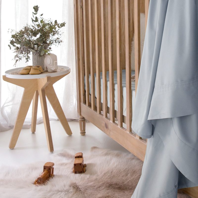 Sky Blue Bamboo Cot Sheet 4