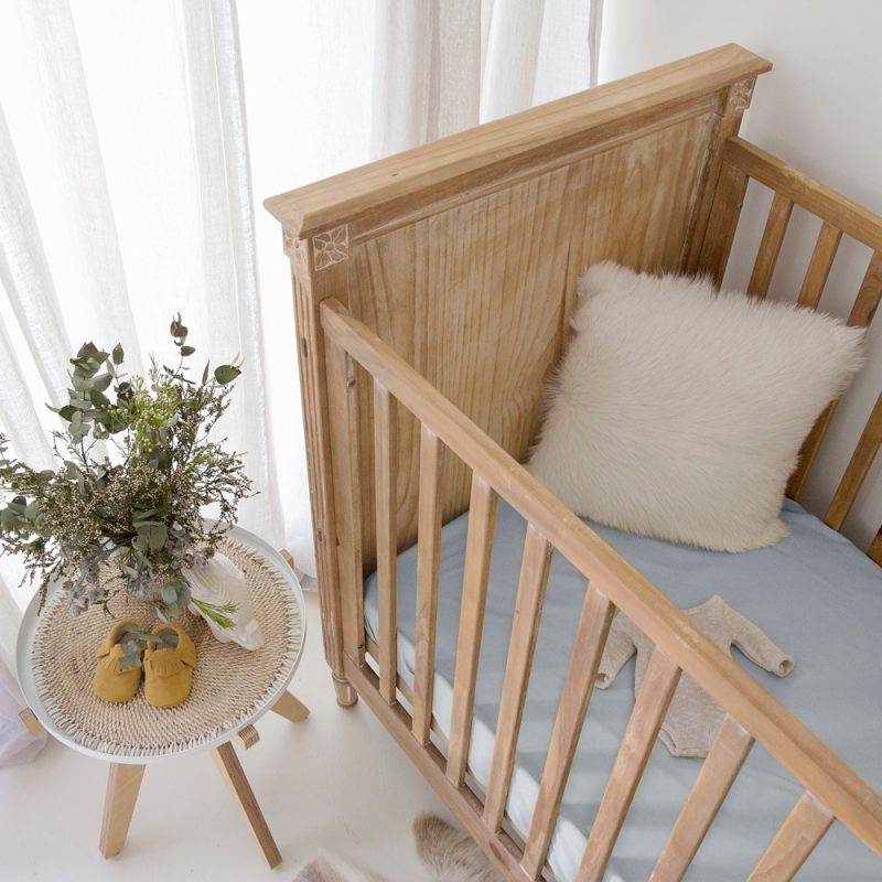 Sky Blue Bamboo Cot Sheet 5