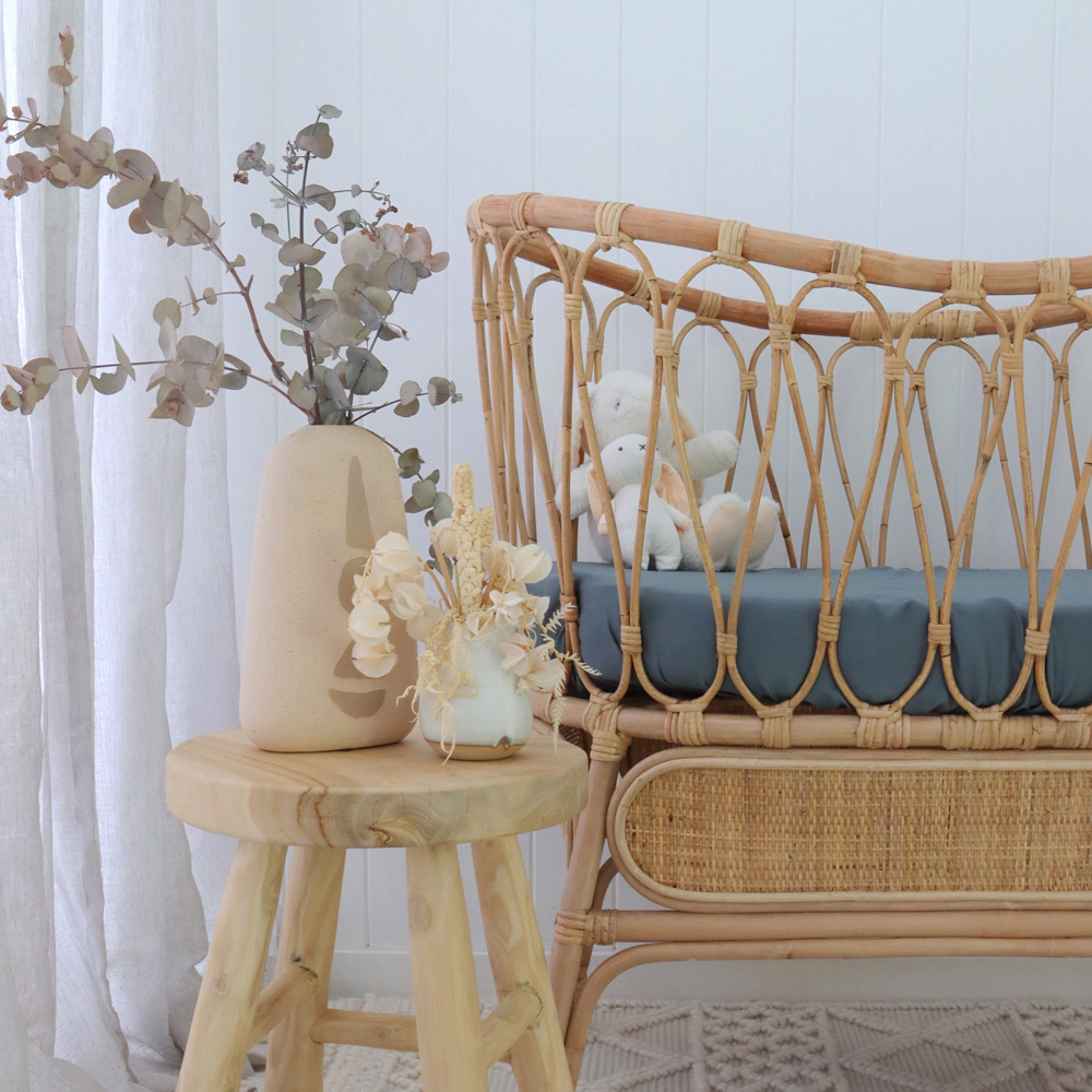 Teal Bamboo Bassinet Sheet 1