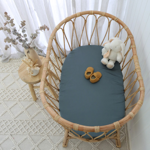 Teal Bamboo Bassinet Sheet 2