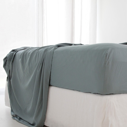 Teal Bamboo Fitted Sheet 1