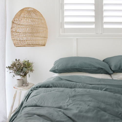 Teal Bamboo Quilt Cover 1
