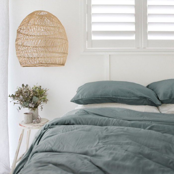 Teal Bamboo Quilt Cover 1