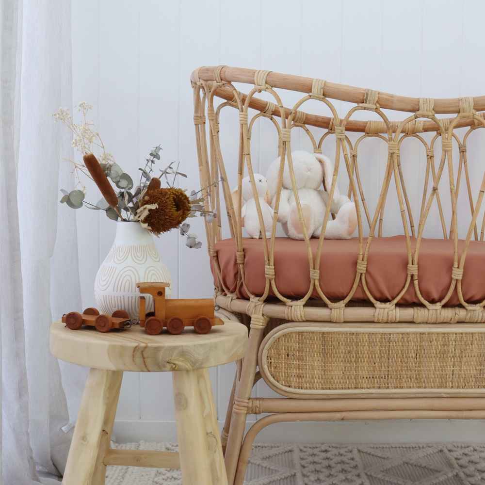 Terracotta Bamboo Bassinet Sheet 1