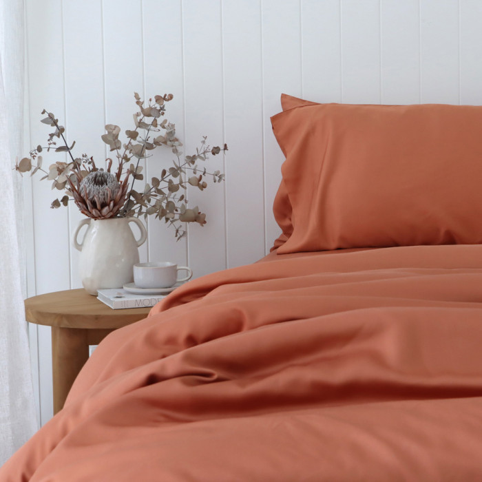 Terracotta Bamboo Quilt Cover 1