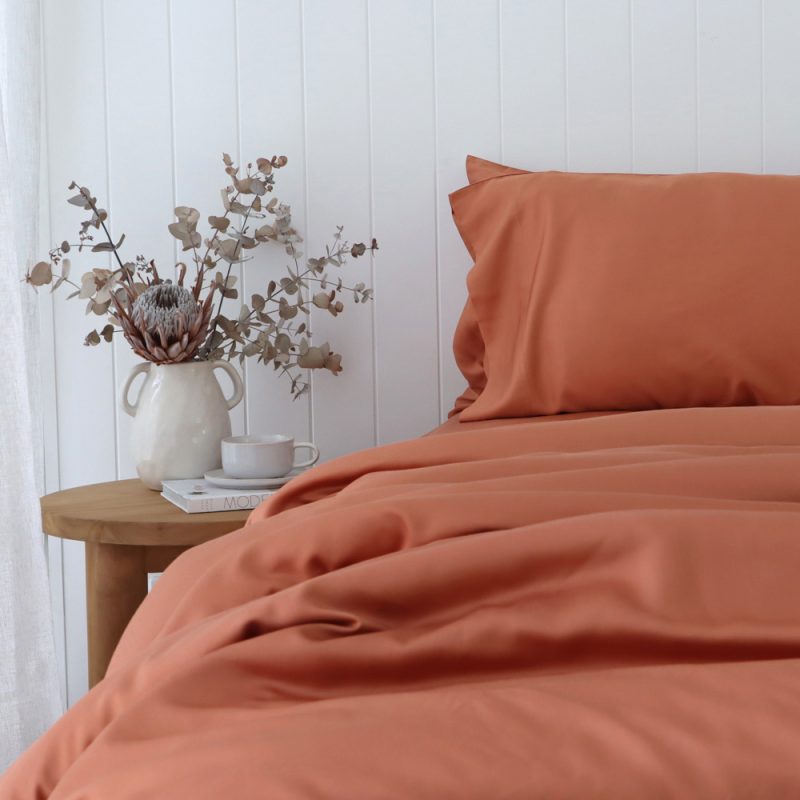 Terracotta Bamboo Quilt Cover 1