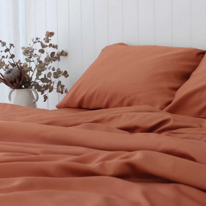Terracotta Bamboo Quilt Cover 2