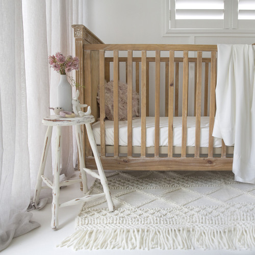 White Bamboo Cot Sheet 2