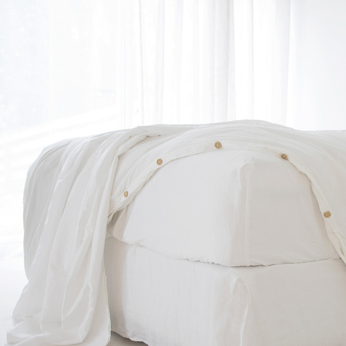 White Bamboo Fitted Sheet 1